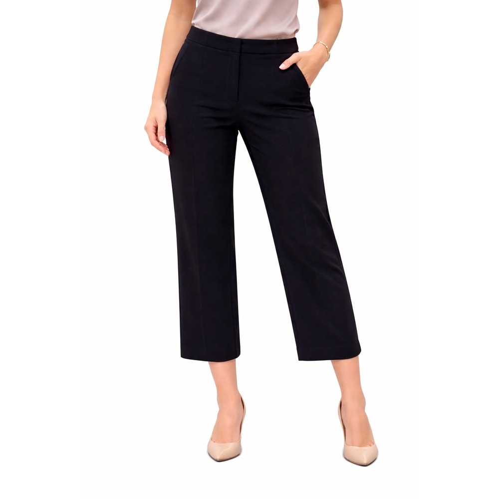 Nanette Nanette Lepore Pants Women 16 Black Crop Stretch Straight Trouser Office